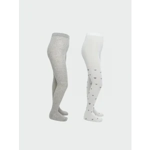 LCW Kids Ekru Kız Çocuk Külotlu Çorap 2li