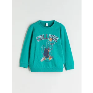 LCW Kids Yeşil Bisiklet Yaka Erkek Çocuk Sweatshirt