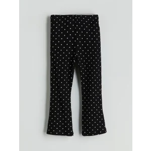 LCW Kids Siyah Beli Lastikli Desenli Kız Çocuk Tayt