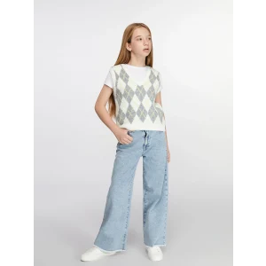LCW Kids Mavi Wideleg Kız Çocuk Jean Pantolon