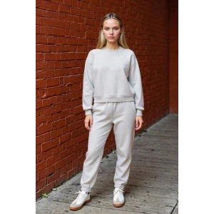 Defacto D8022 Gri Regular Fit Normal Kalıp Basic Düz İçi Kalın Polarlı Eşofman Takımı