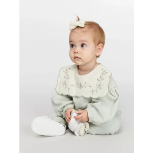 LCW baby Gri Bisiklet Yaka Kız Bebek Sweatshirt ve Tayt 2li