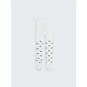 LCW baby Ekru Desenli Kız Bebek Külotlu Çorap