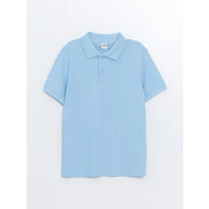 LCW Kids Mavi Polo Yaka Kısa Kollu Basic Erkek Çocuk Tişört