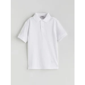 LCW Kids Beyaz Polo Yaka Kısa Kollu Basic Erkek Çocuk Tişört