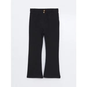 LCW Kids Siyah Beli Lastikli Basic Kız Çocuk İspanyol Paça Tayt