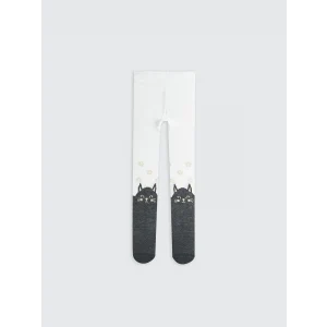 LCW baby Antrasit Desenli Kız Bebek Külotlu Çorap