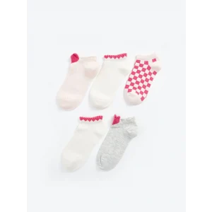 LCW Kids Pembe Kız Çocuk Patik Çorap 5li