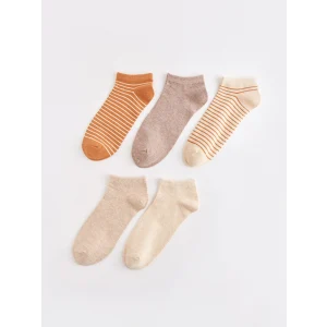 LCW DREAM Kahverengi Çizgili Kadın Patik Çorap 5li