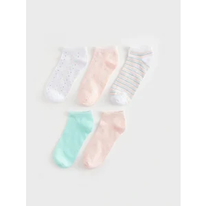 LCW DREAM Beyaz Desenli Kadın Patik Çorap 5li