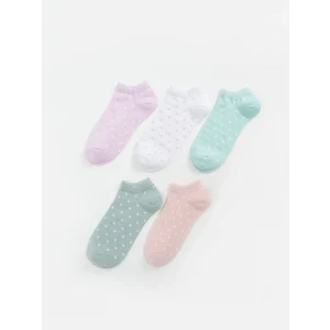 LCW Kids Lila Puantiyeli Kız Çocuk Patik Çorap 5li