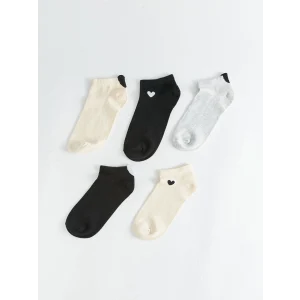 LCW DREAM Ekru Desenli Kadın Patik Çorap 5li