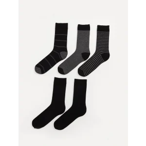 LCW ACCESSORIES Karişik Çizgili Bambu Erkek Soket Çorap 5li