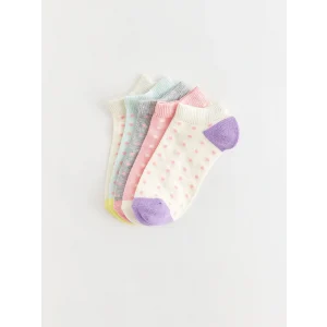 LCW Kids Ekru Puantiyeli Kız Çocuk Patik Çorap 5li