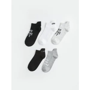 LCW DREAM Siyah Baskılı Kadın Patik Çorap 5li