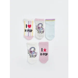 LCW Kids Karişik K-pop Desenli Kız Çocuk Patik Çorap 5li