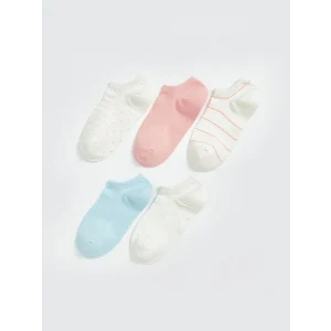 LCW DREAM Ekru Desenli Kadın Sneaker Çorap 5li