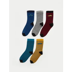 LCW Kids Karişik Çizgili Erkek Çocuk Soket Çorap 5li