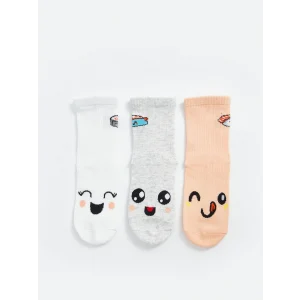 LCW Kids Mercan Desenli Kız Çocuk Soket Çorap 3lü