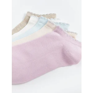LCW DREAM Lila Kadın Düz Patik Çorap 5li