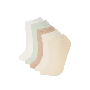 Defacto E2128 Çok Renkli Kadın 5li Pamuklu Patik Çorap