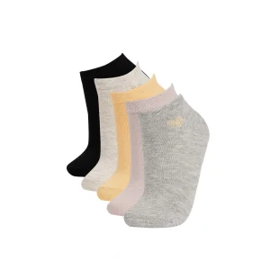 Defacto V5122 Çok Renkli Kadın 5li Pamuklu Patik Çorap