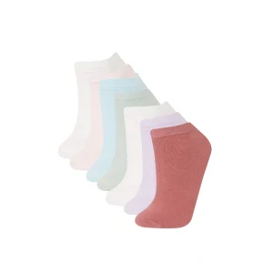 Defacto E2112 Çok Renkli Kadın 7li Pamuklu Patik Çorap