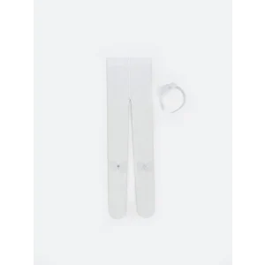 LCW Kids Beyaz Fiyonk Detaylı Kız Çocuk Külotlu Çorap ve Taç