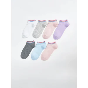 LCW Kids Ekru Kız Çocuk Patik Çorap 7li