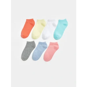 LCW Kids Turuncu Basic Kız Çocuk Patik Çorap 7li