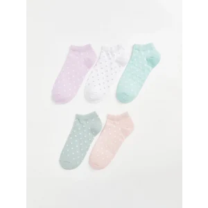 LCW Kids Lila Puantiyeli Kız Çocuk Patik Çorap 5li