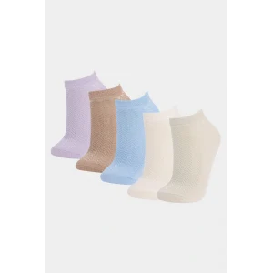 Defacto E9751 Çok Renkli Kadın 5li Pamuklu Patik Çorap