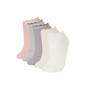 Defacto E2119 Çok Renkli Kadın 5li Pamuklu Patik Çorap
