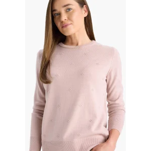 Defacto F4084AXPN681 Pembe Regular Fit Bisiklet Yaka Triko Kazak