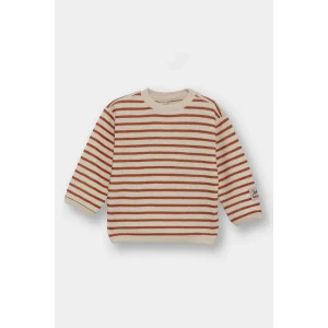 Defacto F7587A5BN568 Kahve Erkek Bebek Bisiklet Yaka Çizgili Sweatshirt