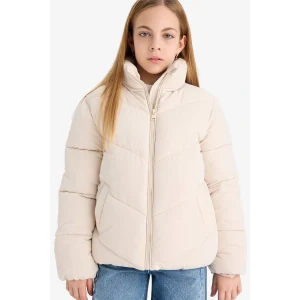 Defacto C5391A8ER37 Ekru Kız Çocuk Su Geçirmez Polar Astarlı Fermuarlı Şişme Mont