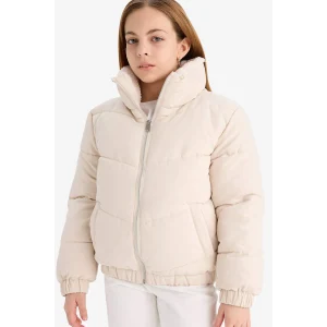 Defacto C5390A8ER37 Ekru Kız Çocuk Pelüş Astar Fermuarlı Şişme Mont