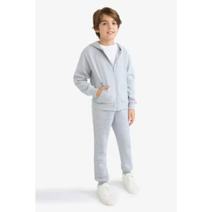 Defacto W0773A6GR377 Gri Erkek Çocuk Beli Paçası Lastikli Okul Eşofman Altı