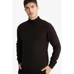 Defacto R1127AZBN497 Kahve Slim Fit Dar Kesim Balıkçı Yaka Basic Düz Triko Kazak