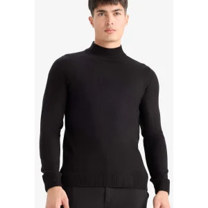 Defacto R1127AZBK27 Siyah Slim Fit Dar Kesim Balıkçı Yaka Basic Düz Triko Kazak