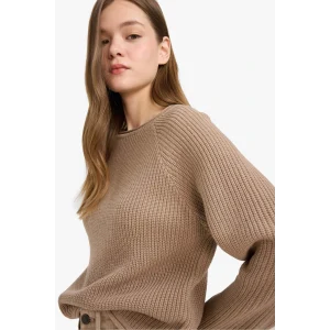 Defacto L2567AZBG647 Bej Coool Regular Fit Bisiklet Yaka Triko Kazak