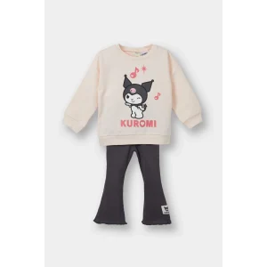 Defacto F5013A5PN701 Pembe Kız Bebek Kuromi 2li Takım Sweatshirt Tayt