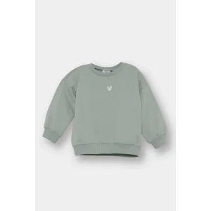 Defacto E8352A5GN1123 Yeşil Kız Bebek Bisiklet Yaka İçi Yumuşak Tüylü Sweatshirt