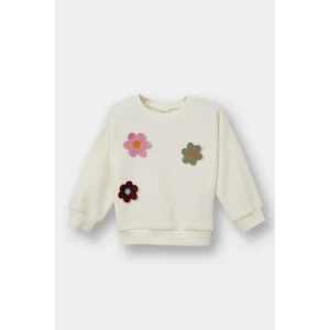 Defacto G2644A5BG198 Bej Kız Bebek Bisiklet Yaka Çiçekli Sweatshirt