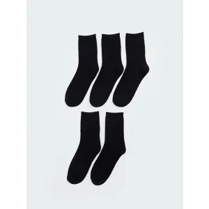 LCW DREAM Siyah Kadın Düz Soket Çorap 5li