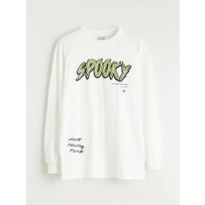 LCW Kids Ekru Bisiklet Yaka Erkek Çocuk Tişört