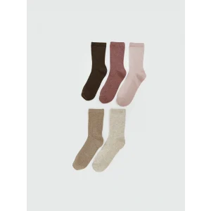 LCW DREAM Kahverengi Kadın Düz Soket Çorap 5li