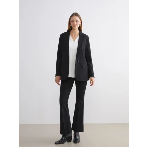 LCW Modest Siyah Büyük Beden Dar Fit İspanyol Paça Kadın Pantolon