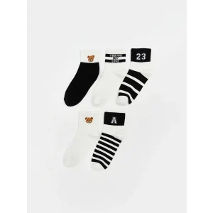 LCW DREAM Siyah Baskılı Kadın Soket Çorap 5li