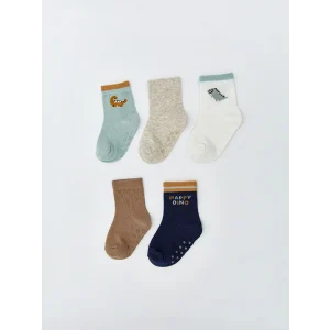 LCW ECO Yeşil Desenli Erkek Bebek Soket Çorap 5li